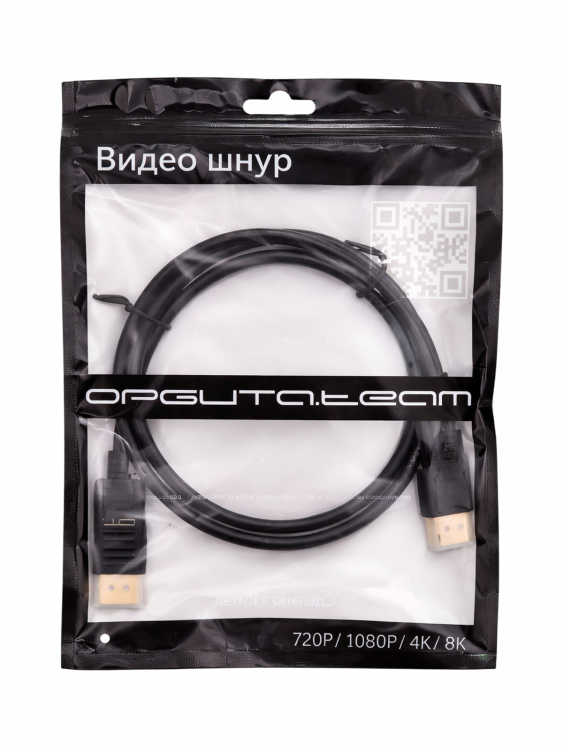 Видеошнур Displayport (DP) / Displayport (DP) 3 метра Орбита OT-AVW60 силиконовый